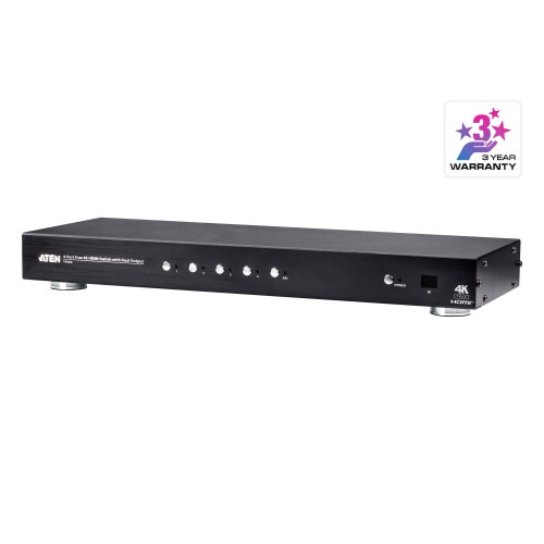 ATEN 4-Port True 4K HDMI Switch with Dual Output -VS482B